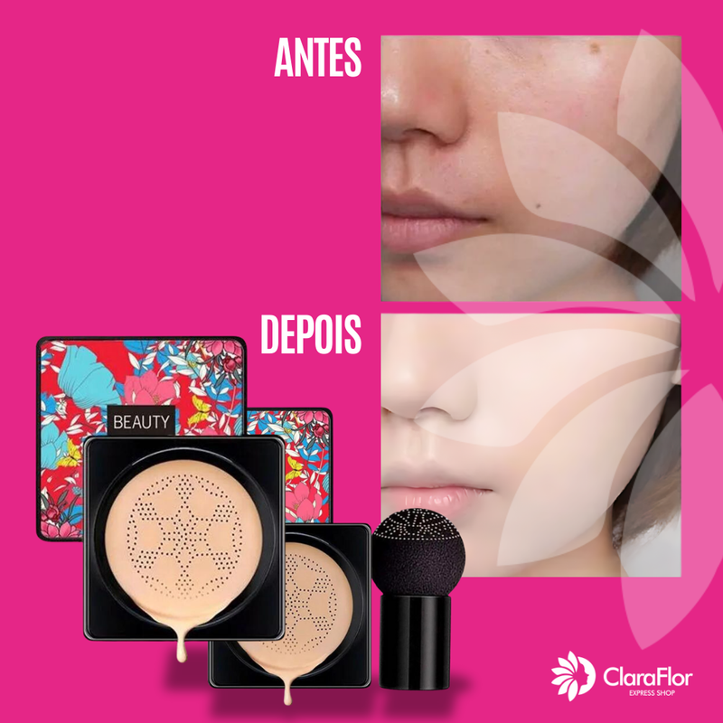 Base Corretiva Moisture Cushion Super Hidratante e a Prova D'água - Com Esponja Especial