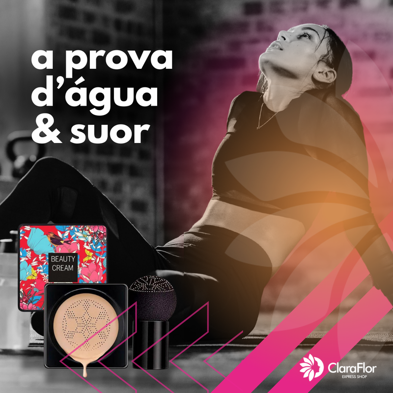 Base Corretiva Moisture Cushion Super Hidratante e a Prova D'água - Com Esponja Especial