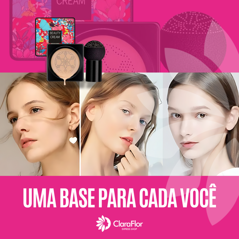 Base Corretiva Moisture Cushion Super Hidratante e a Prova D'água - Com Esponja Especial