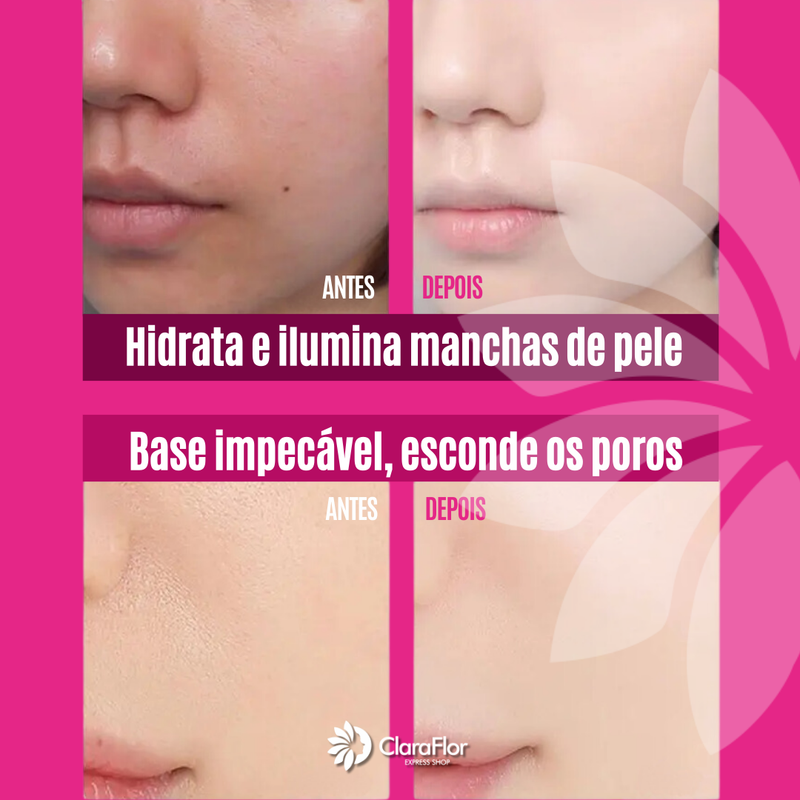 Base Corretiva Moisture Cushion Super Hidratante e a Prova D'água - Com Esponja Especial