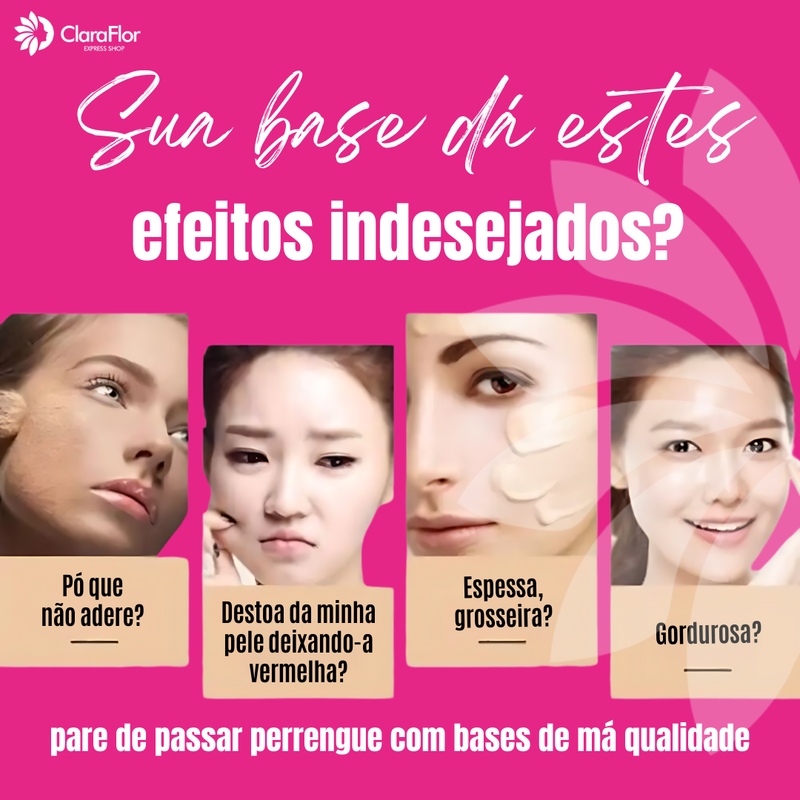 Base Corretiva Moisture Cushion Super Hidratante e a Prova D'água - Com Esponja Especial