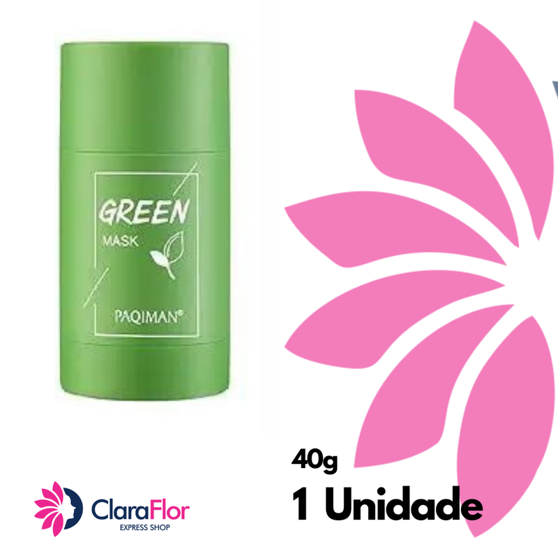 Green Mask. A Máscara de Chá Verde para Limpeza Profunda de Cravos e Acnes, Controle de Oleosidade da Pele e Hidratação. Com Argila Purificante. Pote de 40g.