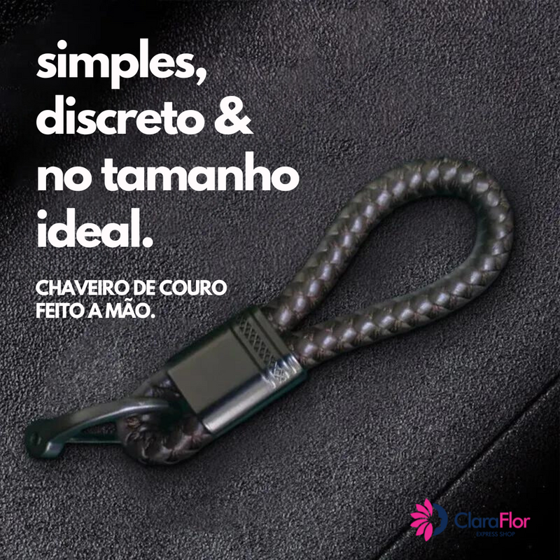 Compre 1 de ganhe o 2º. Chaveiro de Couro feito a mão. Simples e elegante para pessoas exigentes. Fivela em liga de zinco durável.