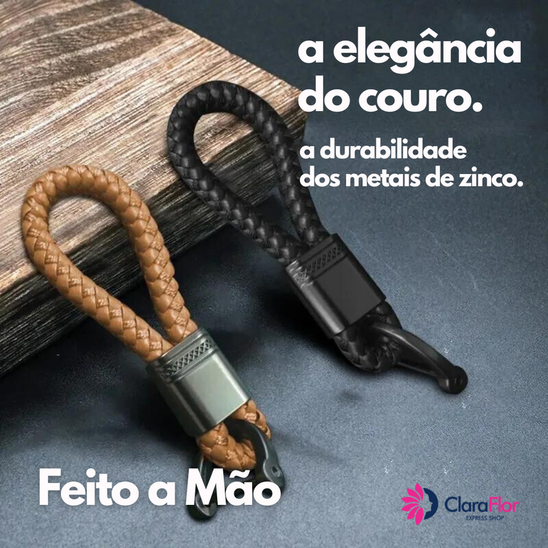 Compre 1 de ganhe o 2º. Chaveiro de Couro feito a mão. Simples e elegante para pessoas exigentes. Fivela em liga de zinco durável.