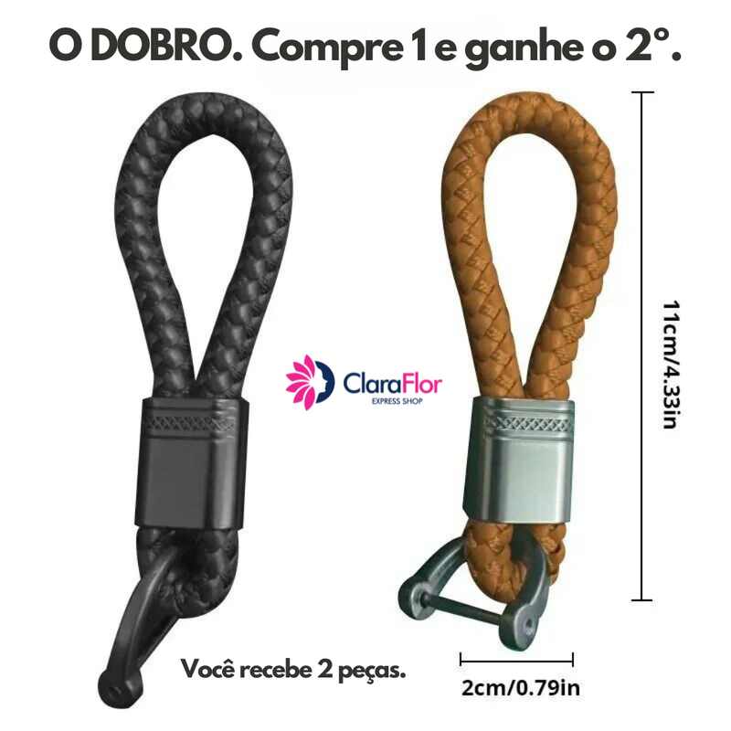 Compre 1 de ganhe o 2º. Chaveiro de Couro feito a mão. Simples e elegante para pessoas exigentes. Fivela em liga de zinco durável.