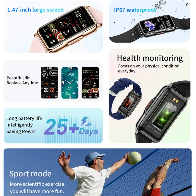 Smartwatch Xiaomi New Fashion para Android e IOS. Controles Fitness, Saúde, Sono, Bem-estar. 25 dias de Bateria!