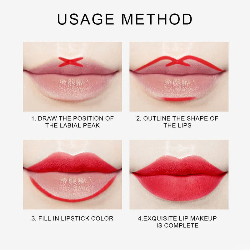 Estojo Matte Lip Liner com 12 lápis de contorno labial impermeável e super durável