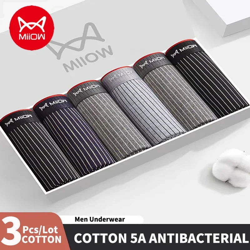 Cuecas Boxer Algodão Antibacteriana, Respirável - Conforto extremo - 3 Peças