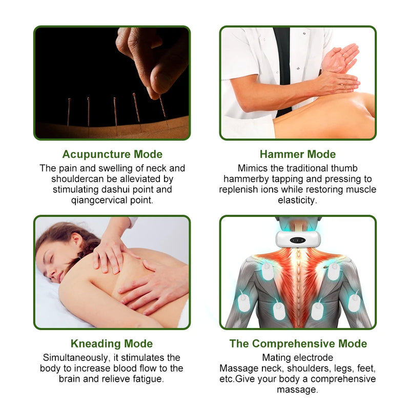 Massageador cervical - Massageador de pescoço, pulso, coluna cervical - Acabe com as dores e o cansaço!