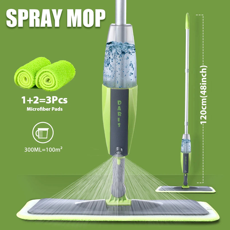 Mop Spray Mop 360º com 3 ou 6 Pads de Microfibra. Mantenha sua casa limpa sem se sacrificar!